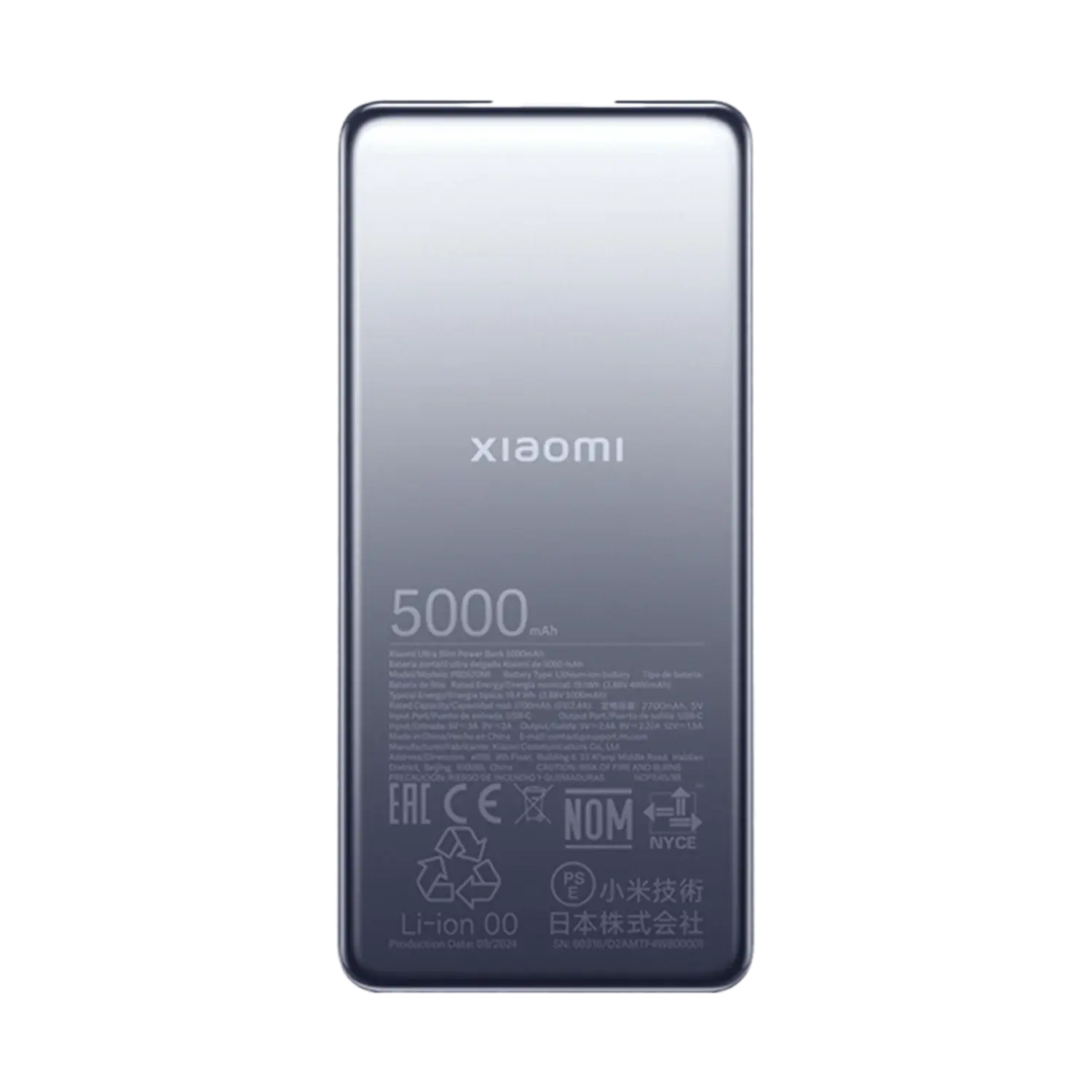 Xiaomi Ultra Slim Power Bank 5000mAh — 20W USB-C Card Design